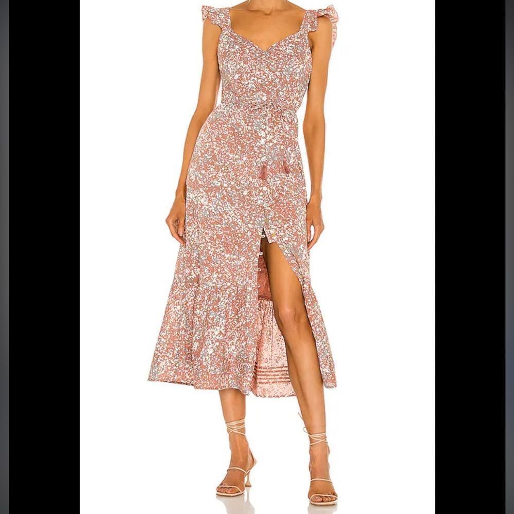 Cleobella Sophia Midi Dress in Marled Pink XL